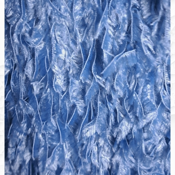 Zara Blue Fluffy Textured Long Sleeve Cropped Jacket Size XL - Picture 7 of 7